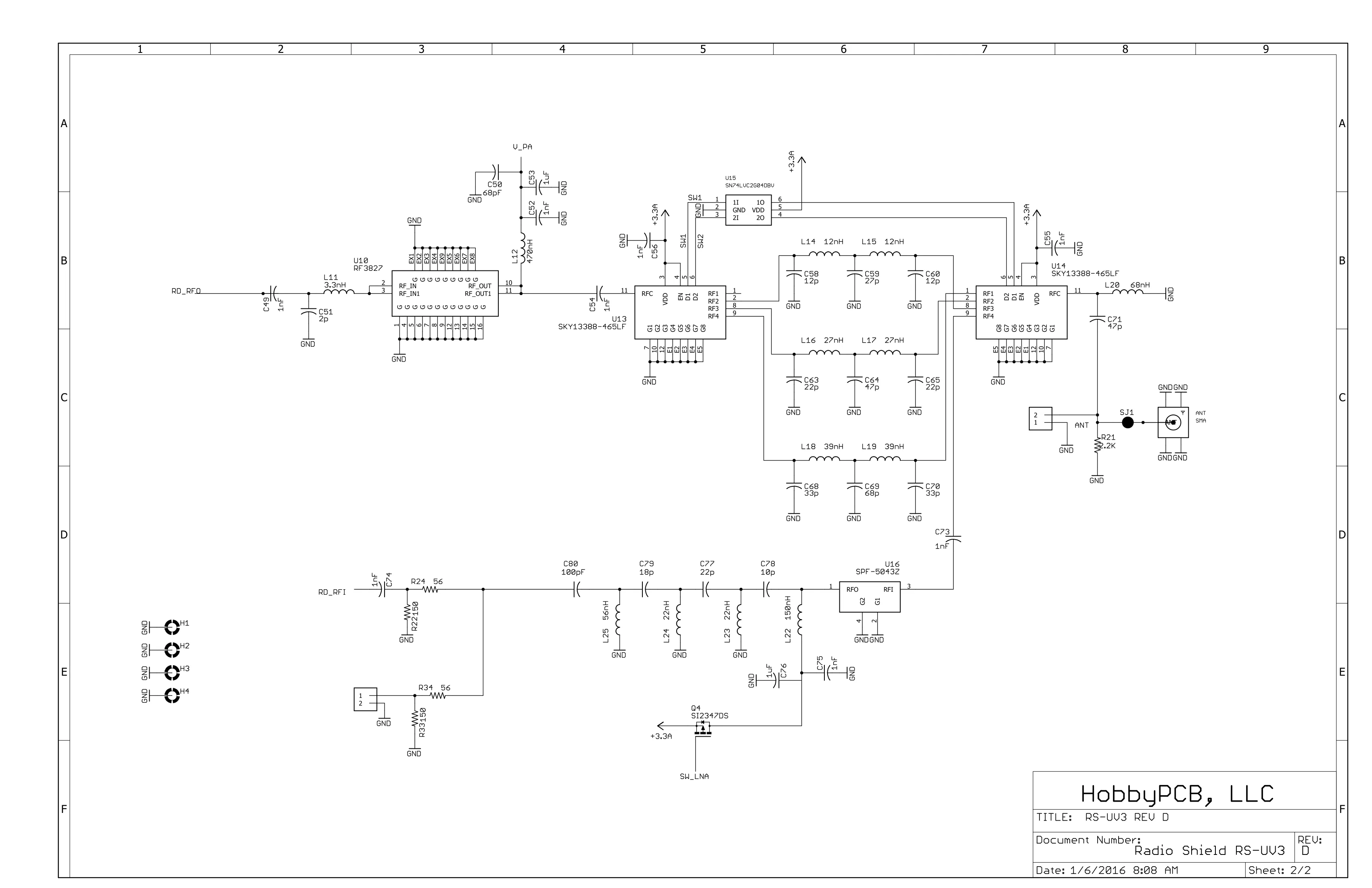 RS-UV3 Rev D schematic page 2