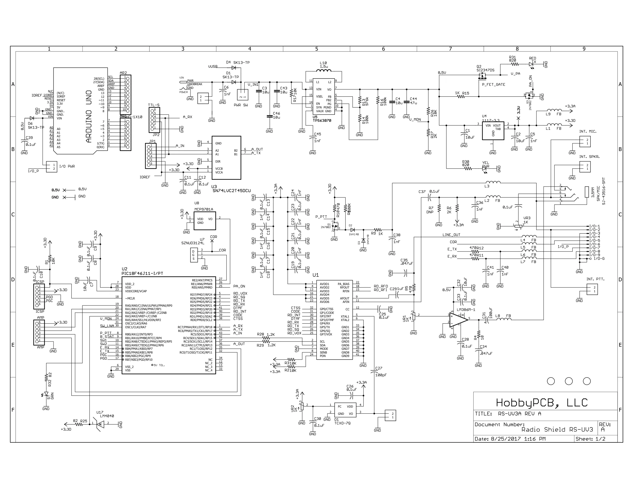 RS-UV3A Rev A schematic page 1